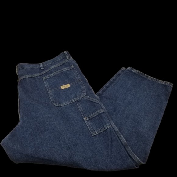 NWT MENS WRANGLER 46x30 Carpenter Work Jeans 94LSWDV 94LWRDV Dark